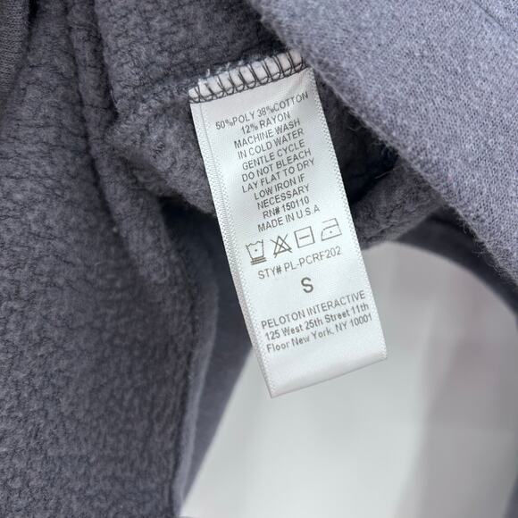 Peloton Charcoal Mock Neck Pullover Sweatshirt Logo Thumb Hole Cuffs Womens Sz S - Picture 7 of 12